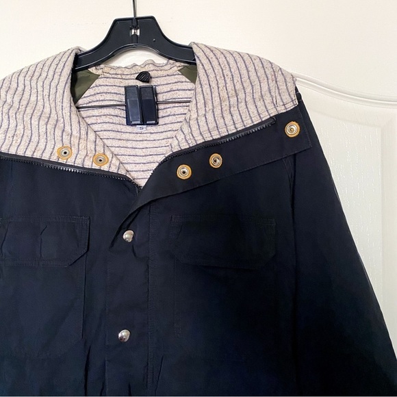 Pierrepont Hicks Jacket Unisex Track Parka Longline Cotton Nylon Black S EUC - Picture 5 of 9